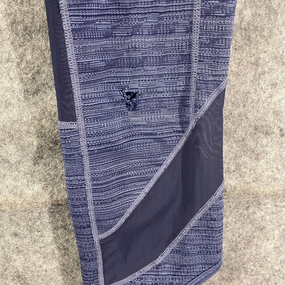 Athleta Leggings Small Blue High Rise Jacquard Mesh Chat To Town Capri Workout - Picture 13 of 13